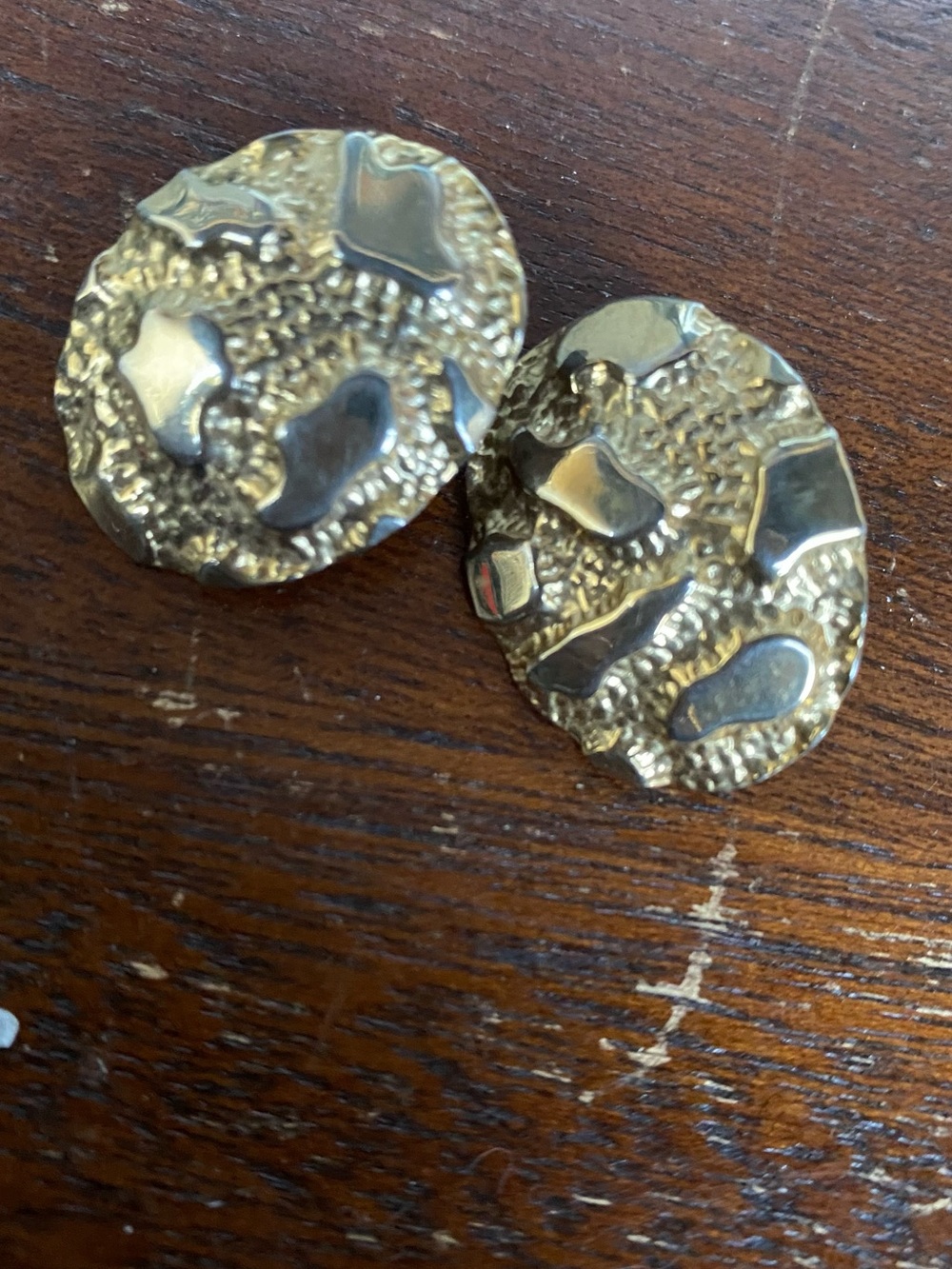 Vintage Textured Gold-Tone Earrings